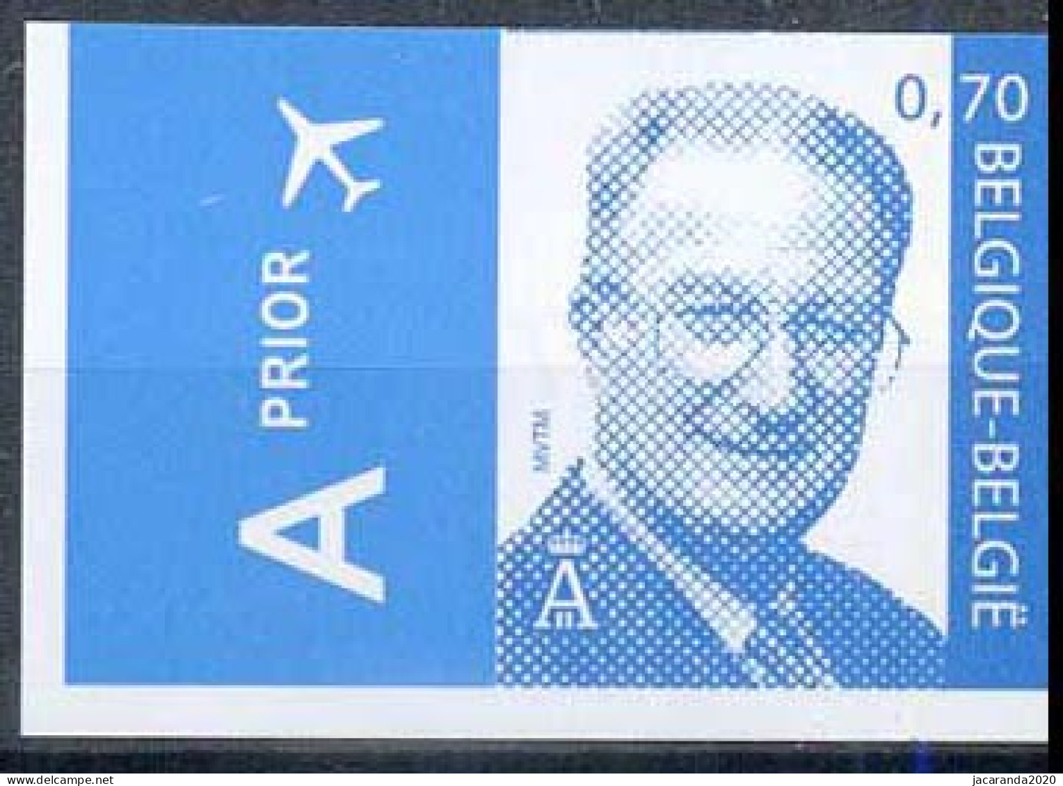 België 3382 ON - Koning Albert II - 0,70 Blauw  - 2001-…