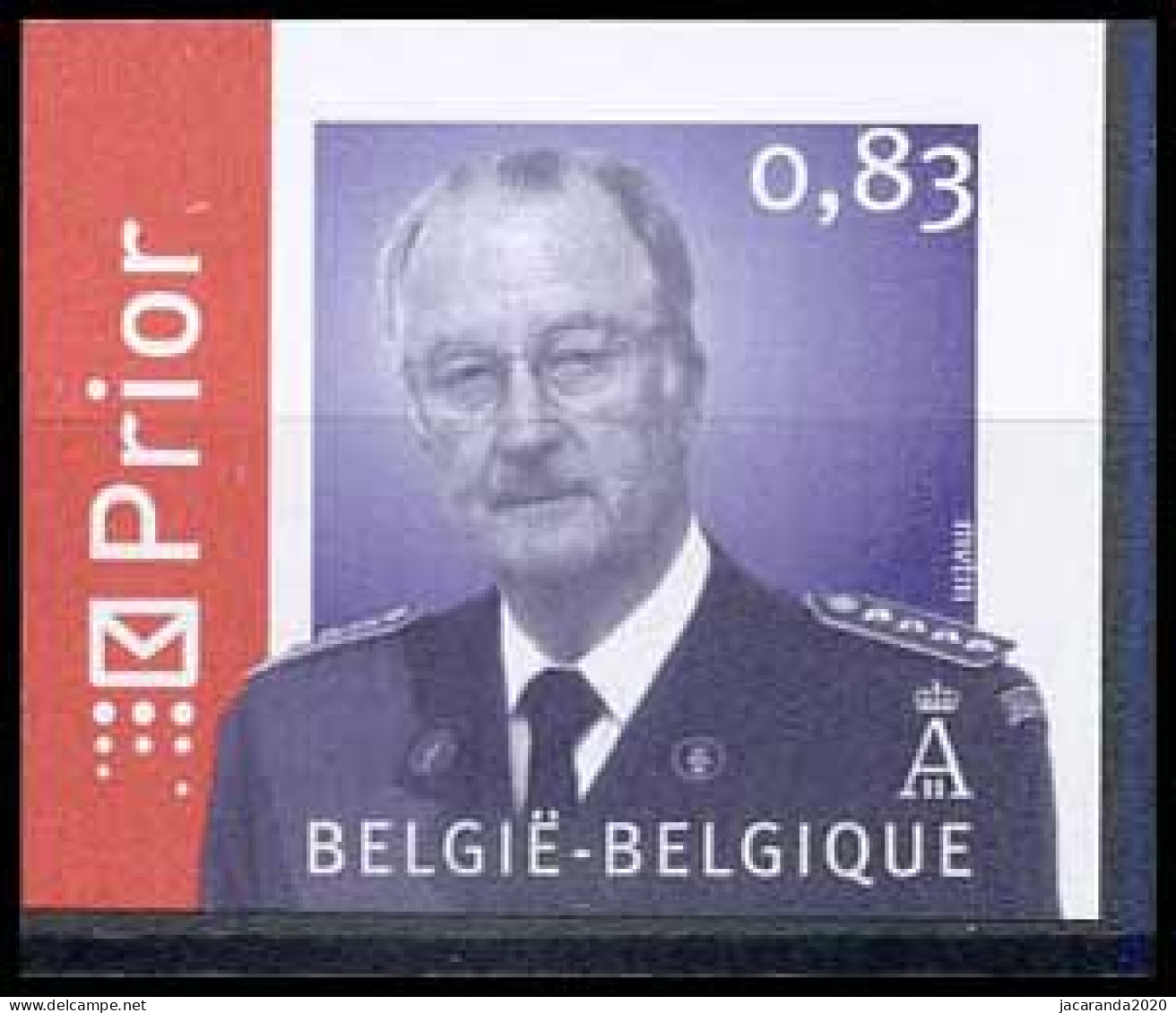 België 3501 ON - Koning Albert II - 0,83 Paars - Roi Albert II  - 2001-…