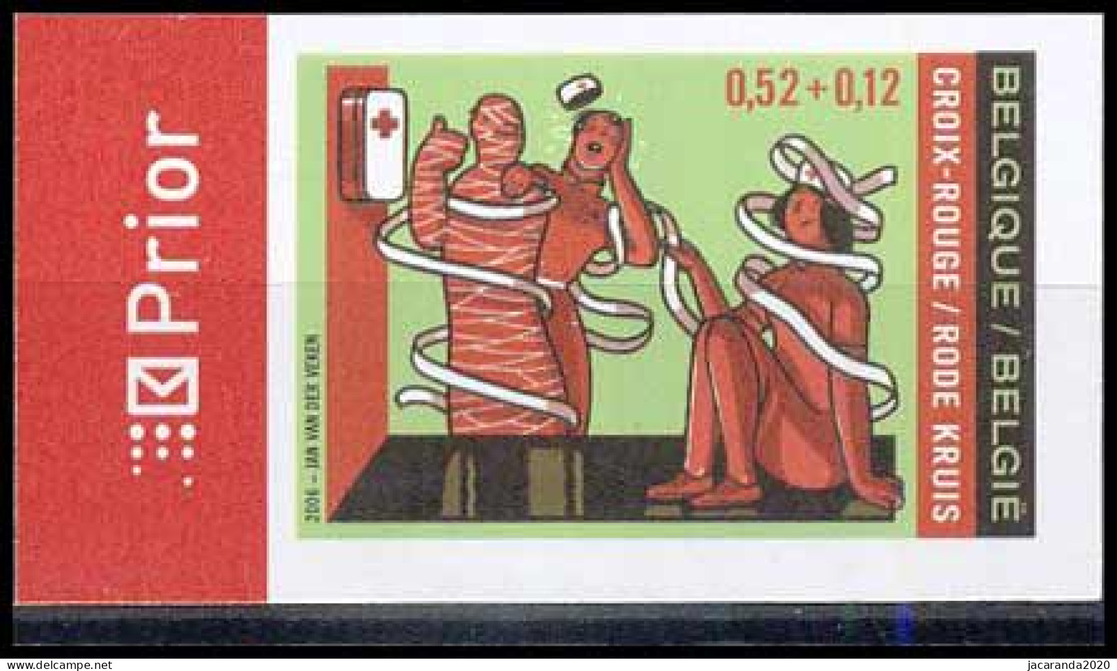 België 3525 ON - Rode Kruis - Croix-Rouge - Ongetand - Non Dentelé - 2001-…