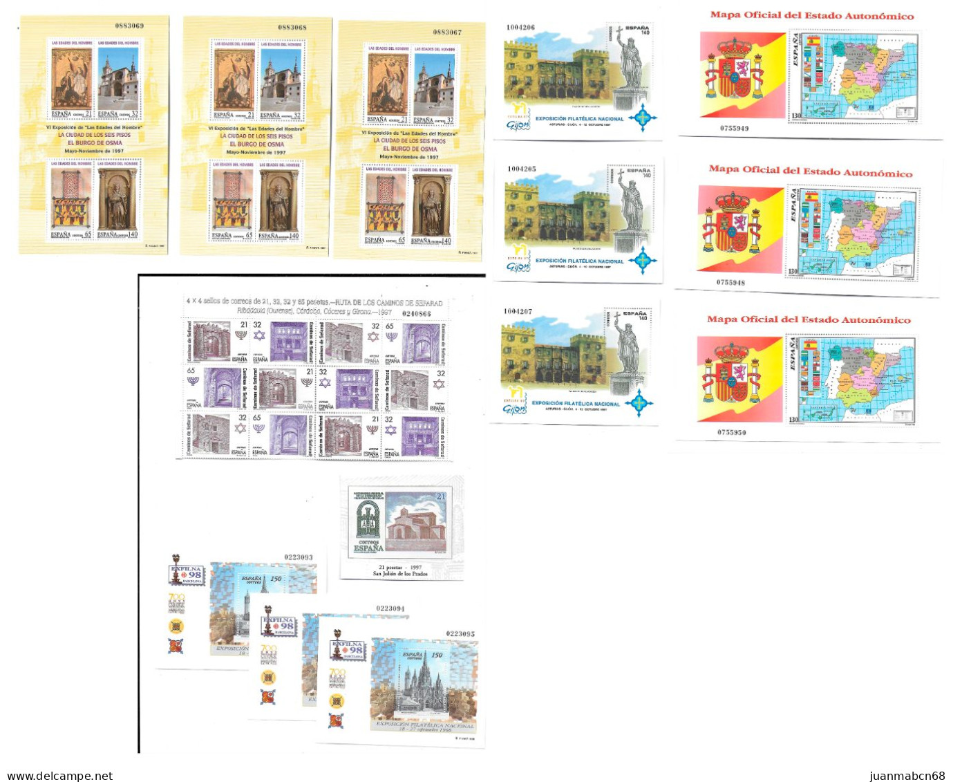 Lote de 1492 sellos nuevos (1990 / 1999)