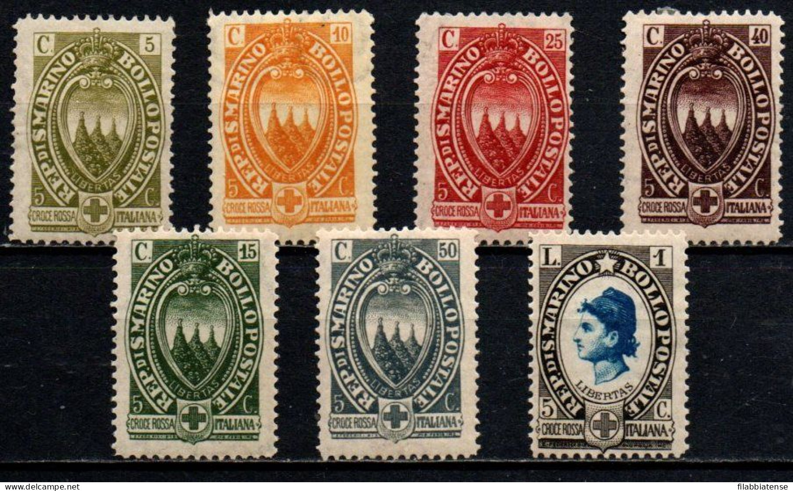 1923 - San Marino 90/96 Croce Rossa ++++++ - Ungebraucht