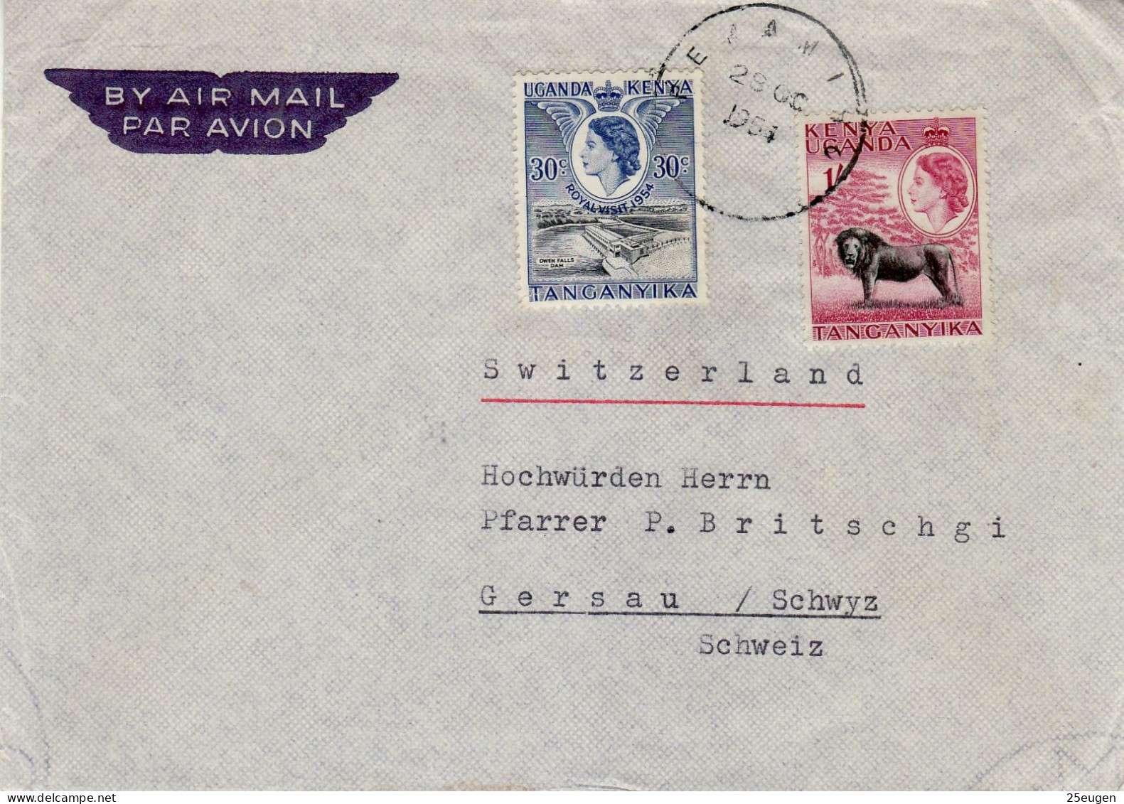 KENYA , UGANDA & TANGANYIKA 1954 AIRMAIL LETTER SENT TO GERSAU - Kenya, Uganda & Tanganyika