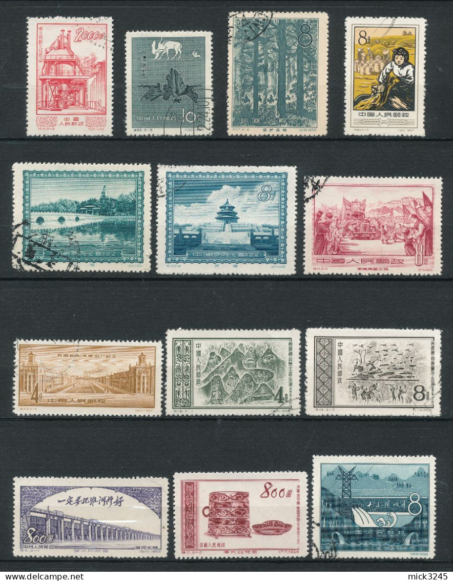 Chine - Lot De 13 Timbres 1952-1958 - Colecciones & Series