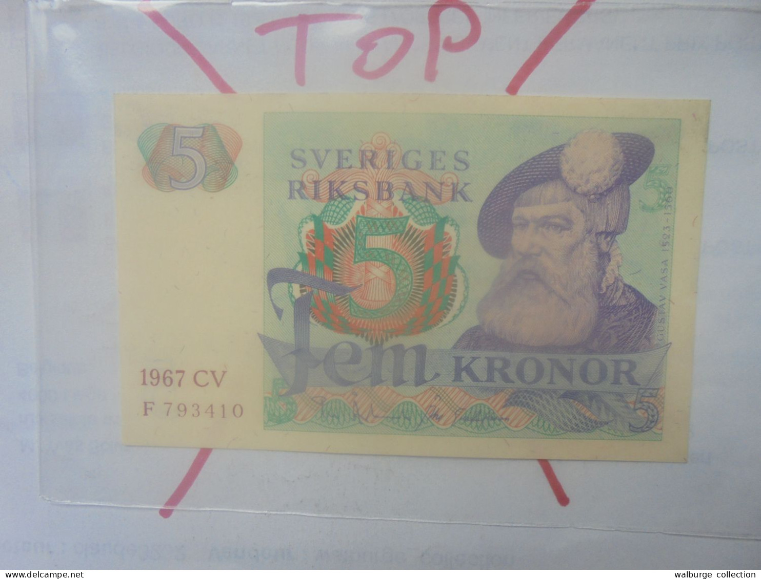 SUEDE 5 KRONOR 1967 CV Neuf (B.33) - Sweden