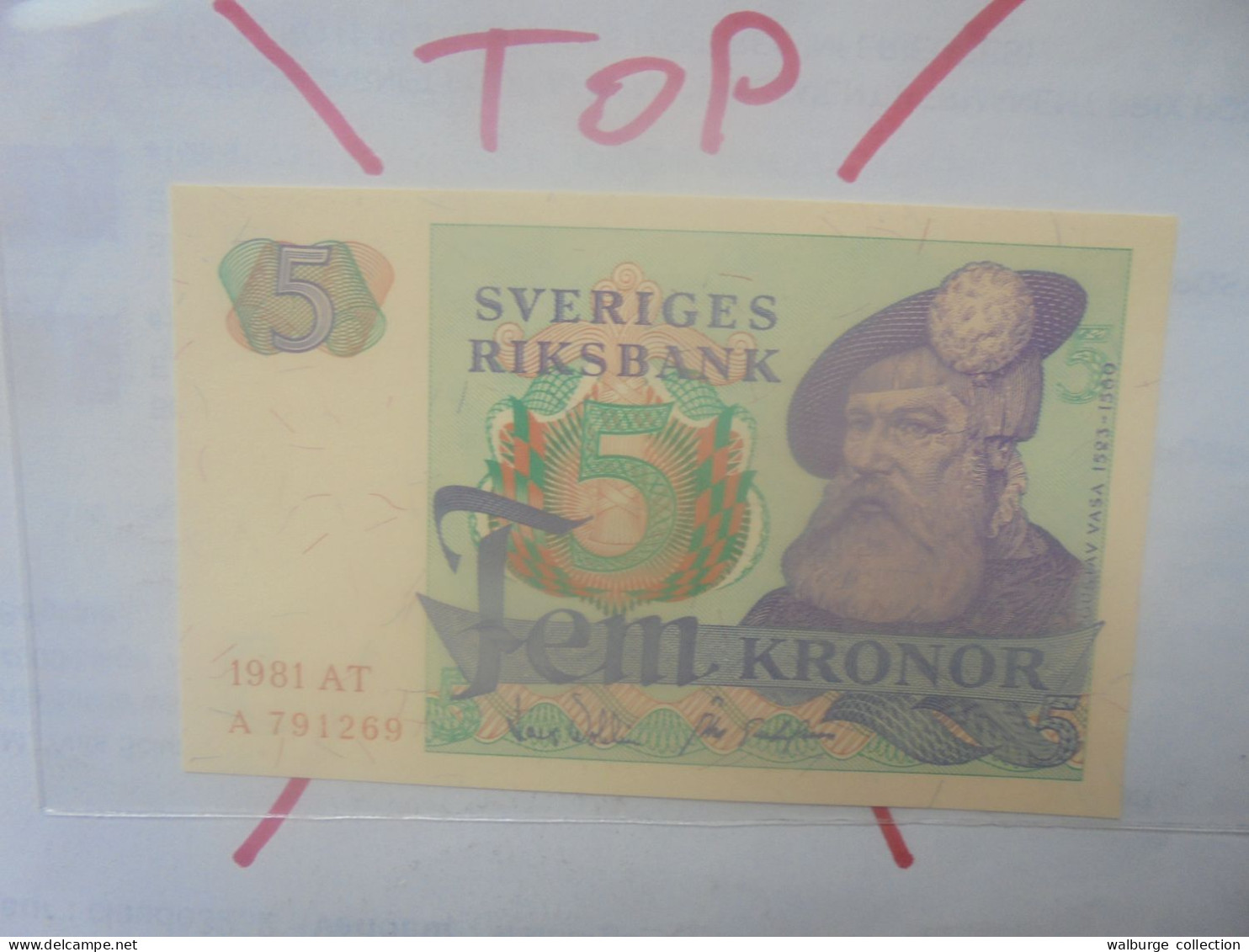 SUEDE 5 KRONOR 1981 AT Neuf (B.33) - Svezia