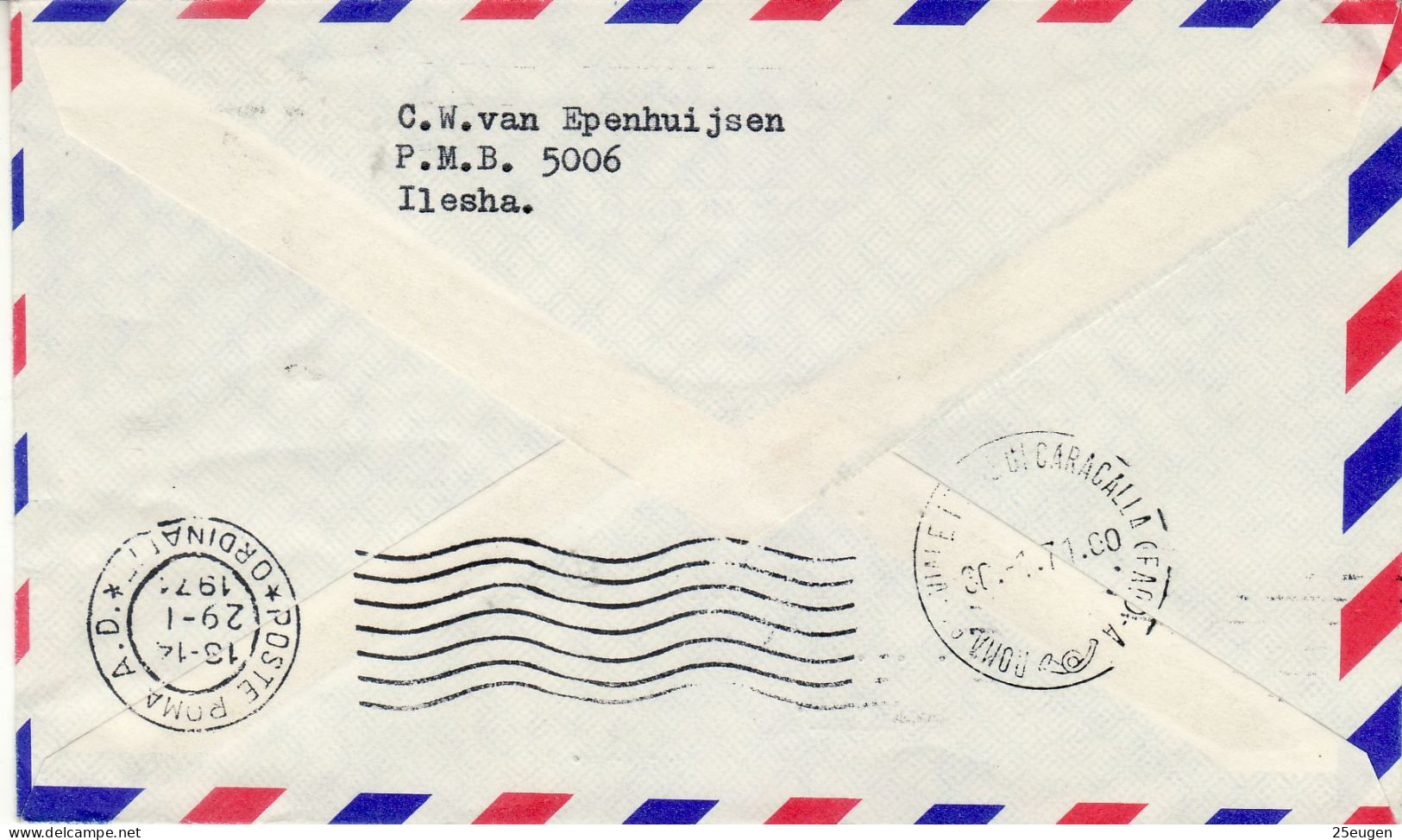 NIGERIA 1971 AIRMAIL LETTER SENT FROM LAGOS TO ROME - Nigeria (1961-...)