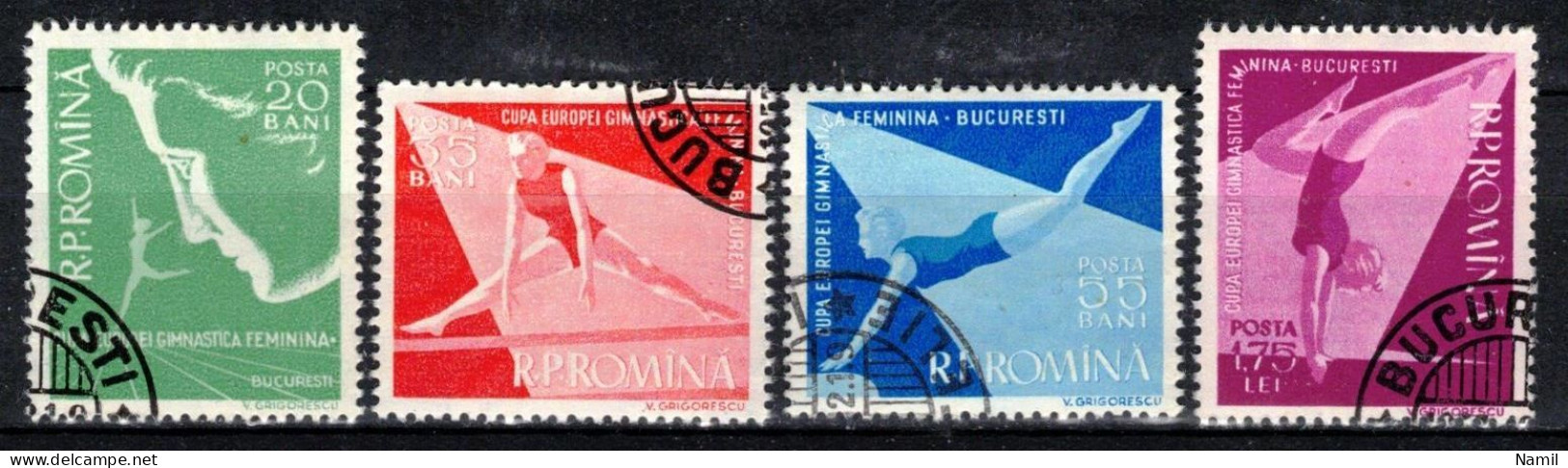 Roumanie 1957 Mi 1639-42 (Yv 1511-4), Obliteré - Gebraucht