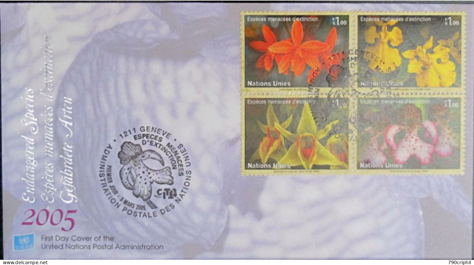 FDC Espèce Menacées D Extention  Oblt Du 3 Mars 2005 Office De Genève - Used Stamps