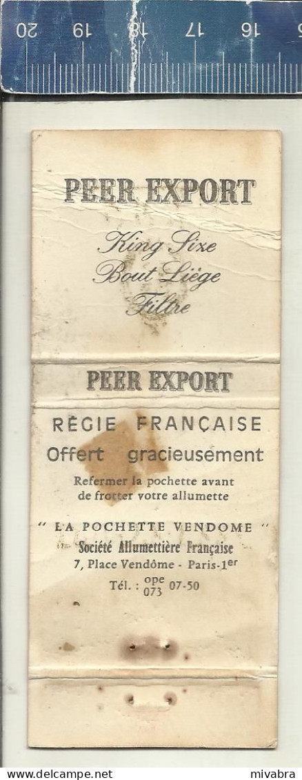 PEER EXPORT KINGSIZE FILTRE CIGARETTES (SIGARETTEN TABAK)  - OLD MATCHCOVER FRANCE - Boites D'allumettes - Etiquettes