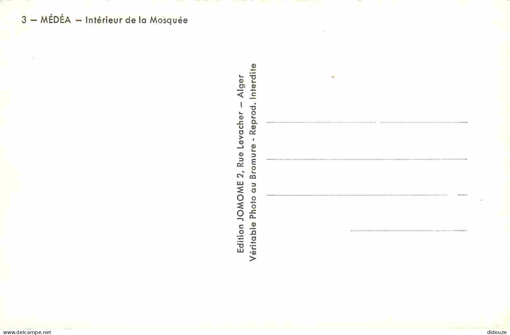 Algérie - Médéa - Intérieur De La Mosquée - Mention Photographie Véritable - Carte Dentelée - CPSM Format CPA - Voir Sca - Medea