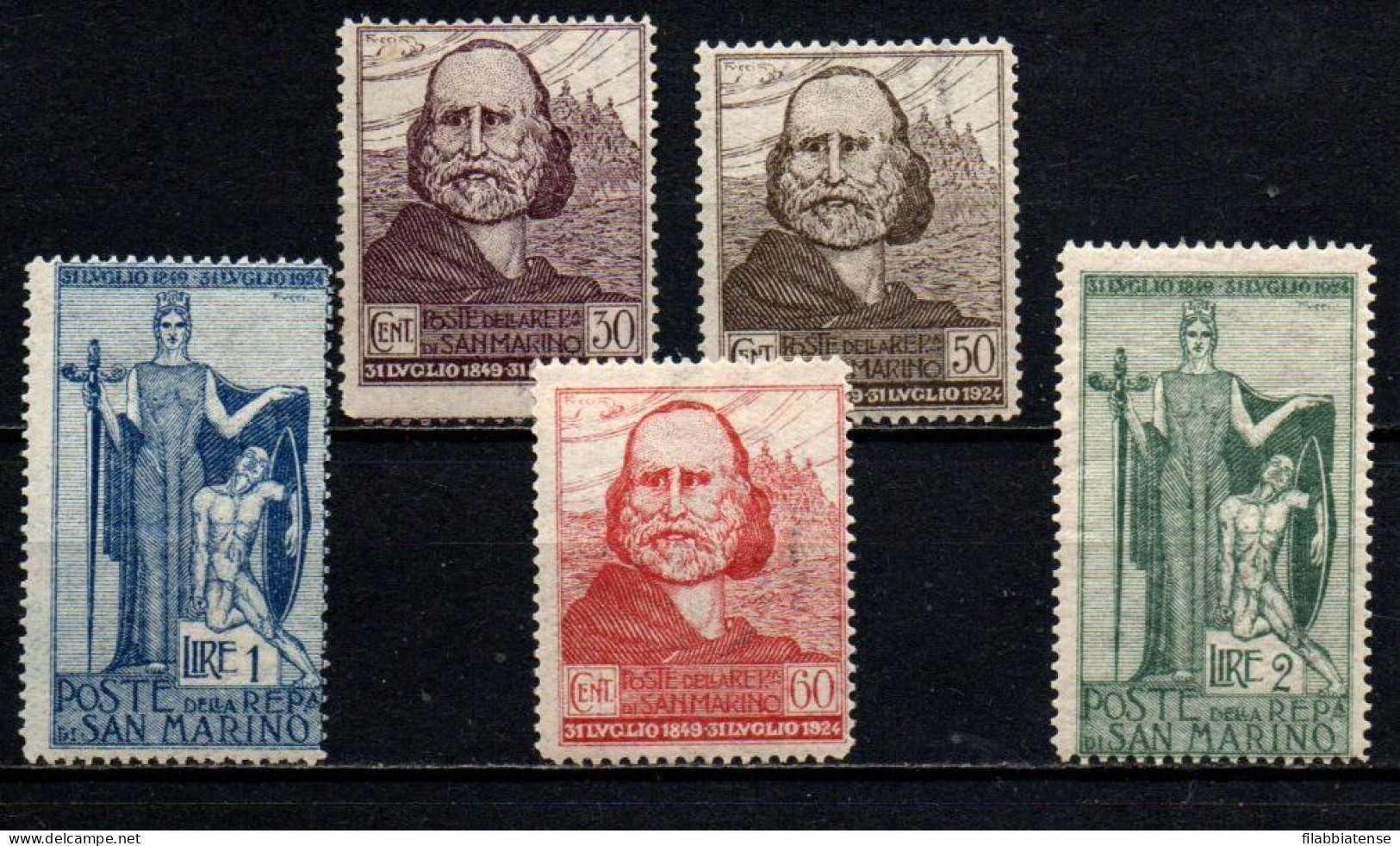 1924 - San Marino 98/102 Giuseppe Garibaldi ++++++ - Unused Stamps