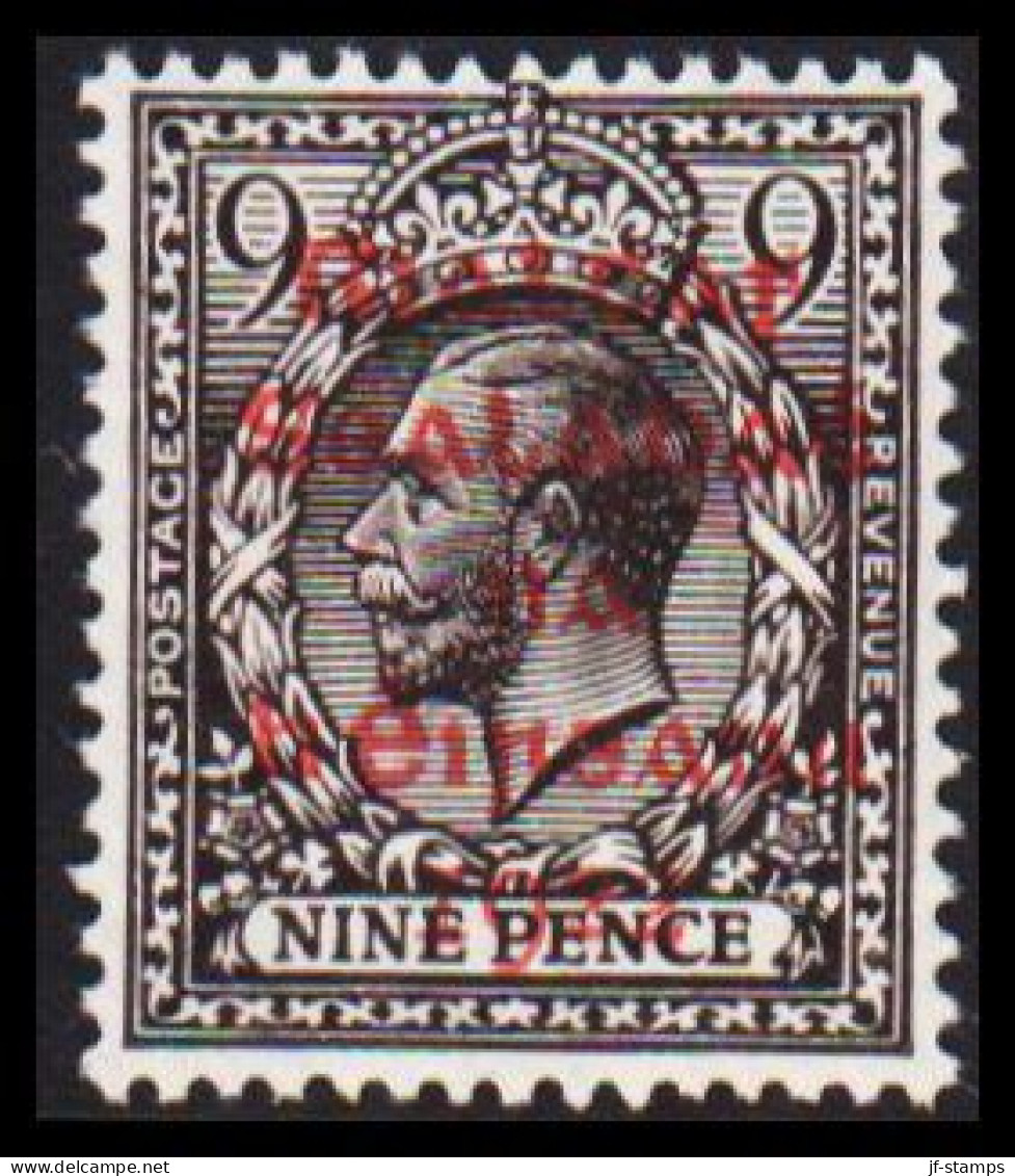 1922. EIRE. Georg V NINE PENCE Overprinted In RED In Five Lines. Hinged  (Michel 7b) - JF542285 - Neufs