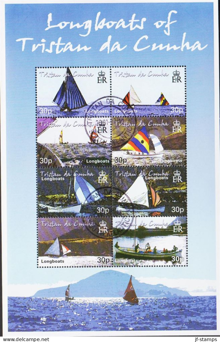 2001. TRISTAN Da CUNHA. Longboats Of Tristan Da Cunha, Complete Set In Small Sheet. (Michel 716-723) - JF544413 - Tristan Da Cunha