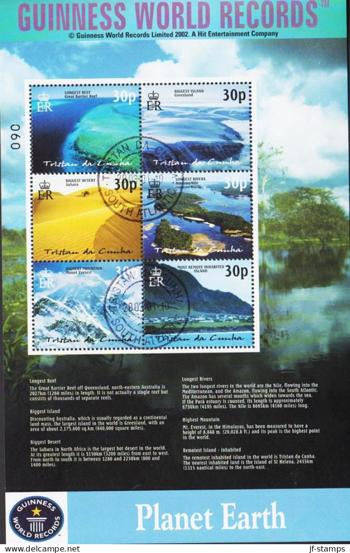 2003. TRISTAN Da CUNHA. EGUINNESS WORLD RECORDS, Sheet With Complete Set.   (Michel 783-788) - JF544416 - Tristan Da Cunha