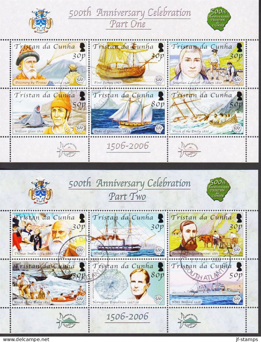 2006. TRISTAN Da CUNHA. 500th Anniversary Celebration Part One And Two With Complete Set ... (Michel 871-882) - JF544420 - Tristan Da Cunha