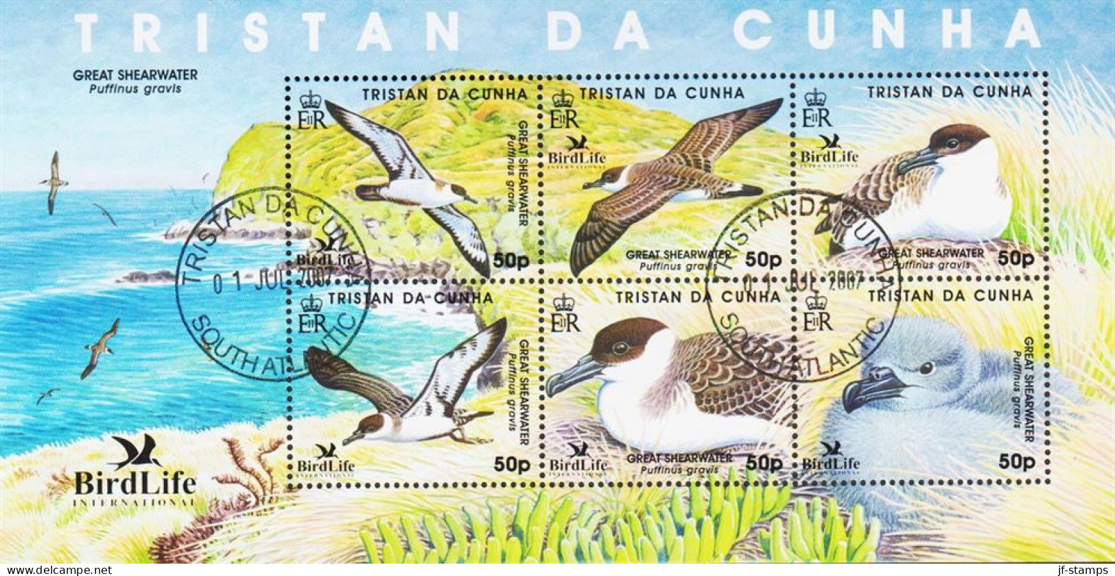 2007. TRISTAN Da CUNHA. BirdLife International Block.  (Michel 933-938) - JF544422 - Tristan Da Cunha