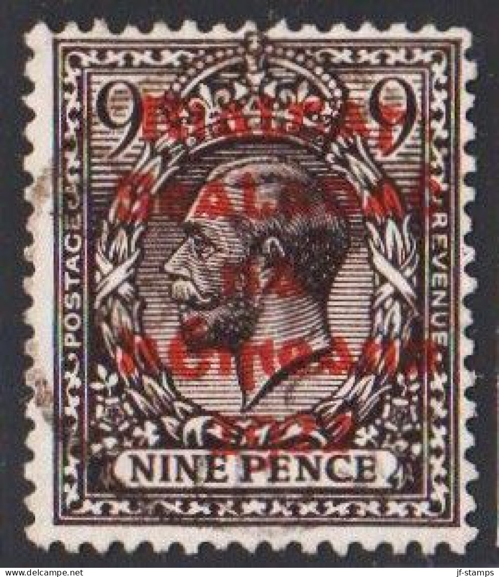 1922. EIRE. Georg V NINE PENCE Overprinted In RED In Five Lines.  (Michel 7b) - JF544501 - Usati