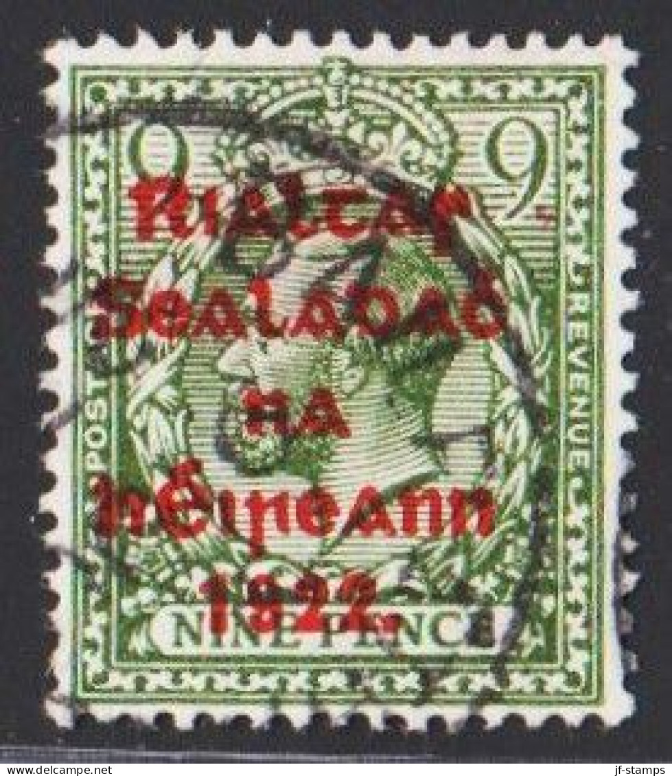 1922. EIRE. Georg V NINE PENCE Overprinted In RED In Five Lines. Bold Type 1922 In The Overpri... (Michel 24) - JF544504 - Usati