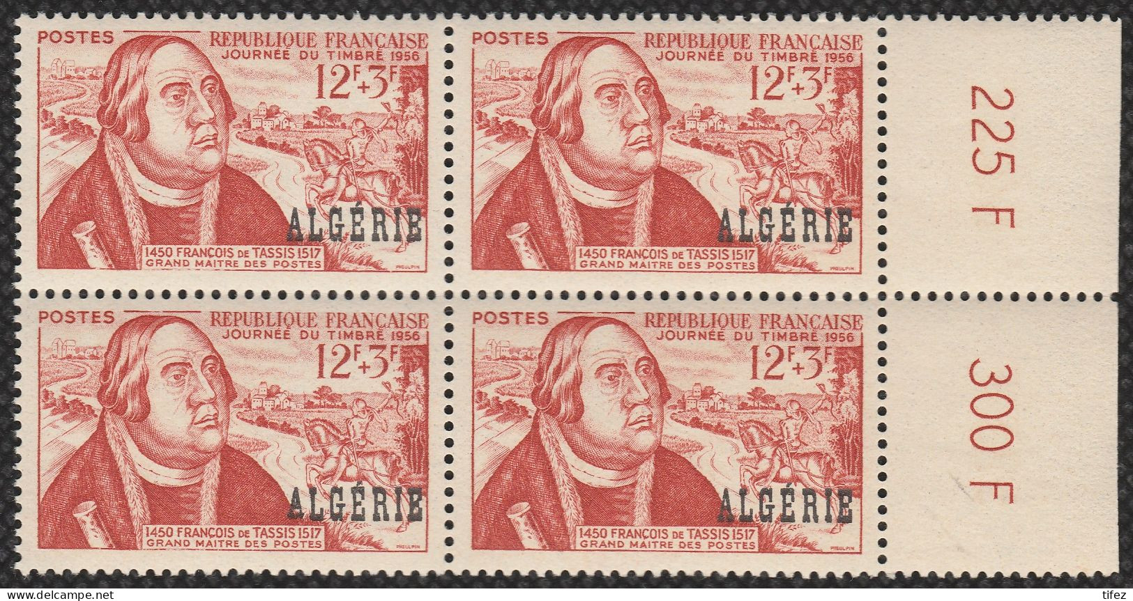 Année 1956-N°333 Neuf**MNH : Journée Du Timbre : François De TASSIS / Bloc De 4 (d ) - Unused Stamps