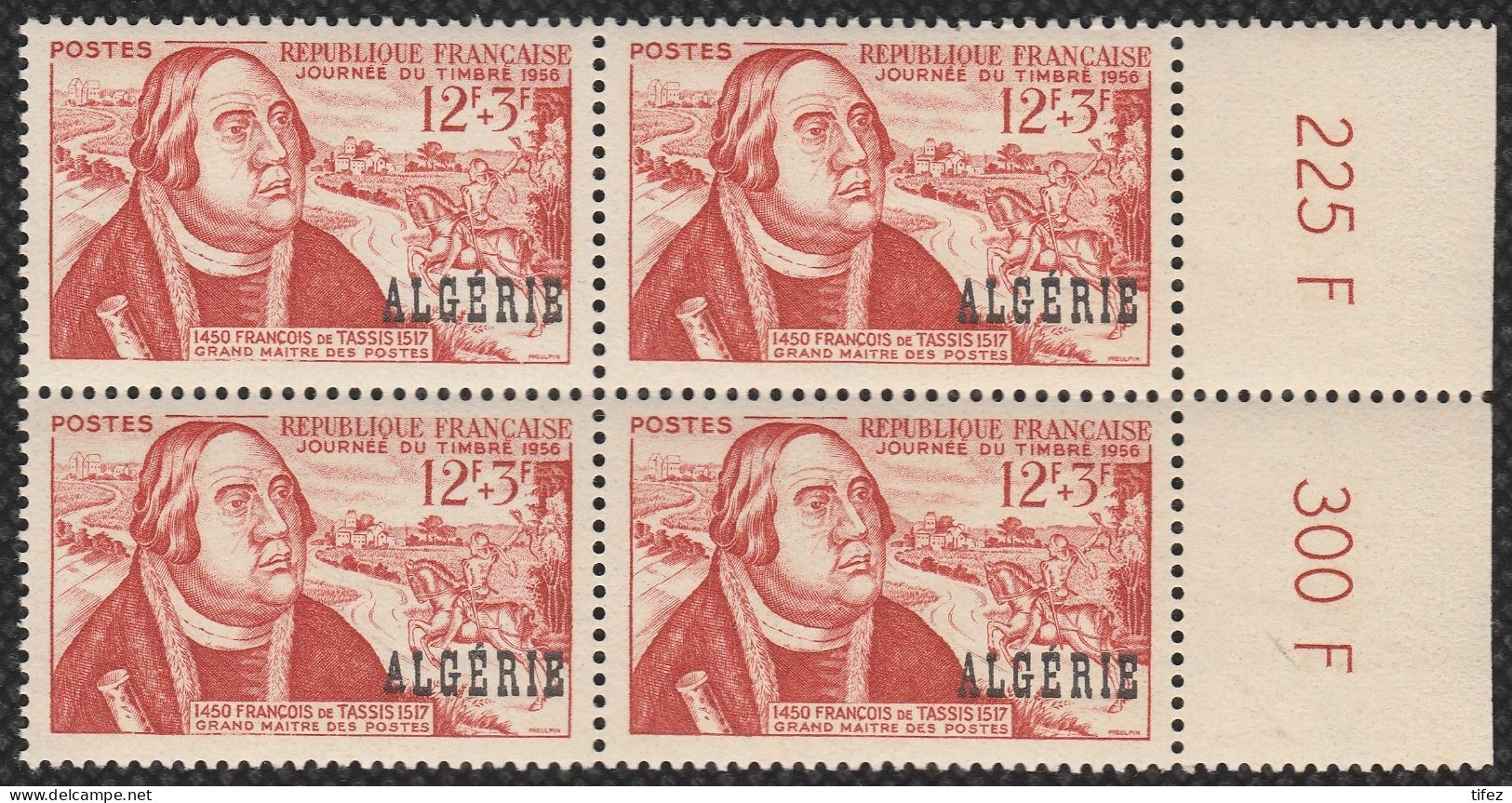 Année 1956-N°333 Neuf**MNH : Journée Du Timbre : François De TASSIS / Bloc De 4 (d ) - Neufs