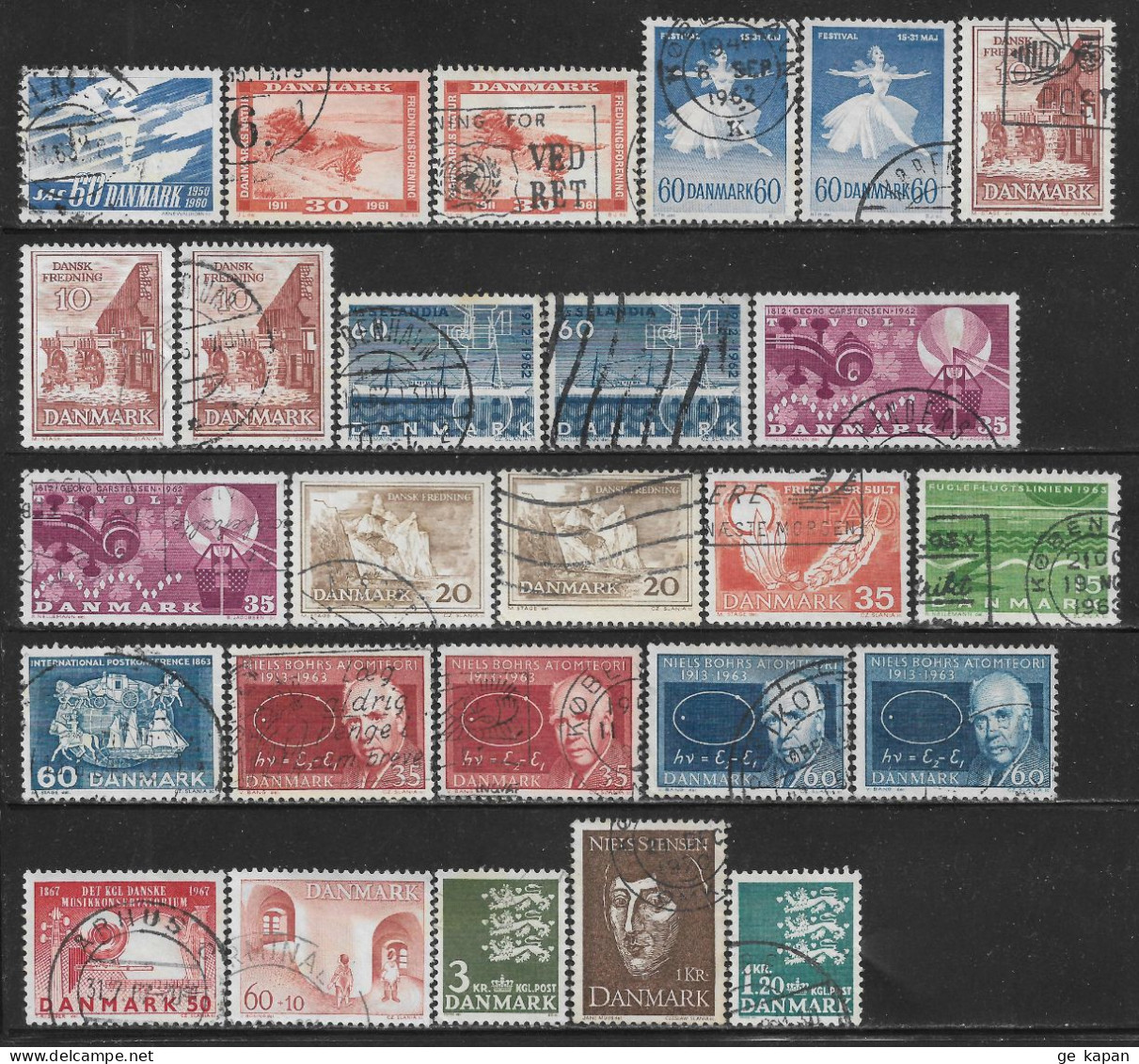 1961-1971 DENMARK Lot Of 26 USED STAMPS (Michel # 388x,389,403,404,406-409,413x,414x,417,418,449,469,483,485,513) €9.10 - Gebraucht
