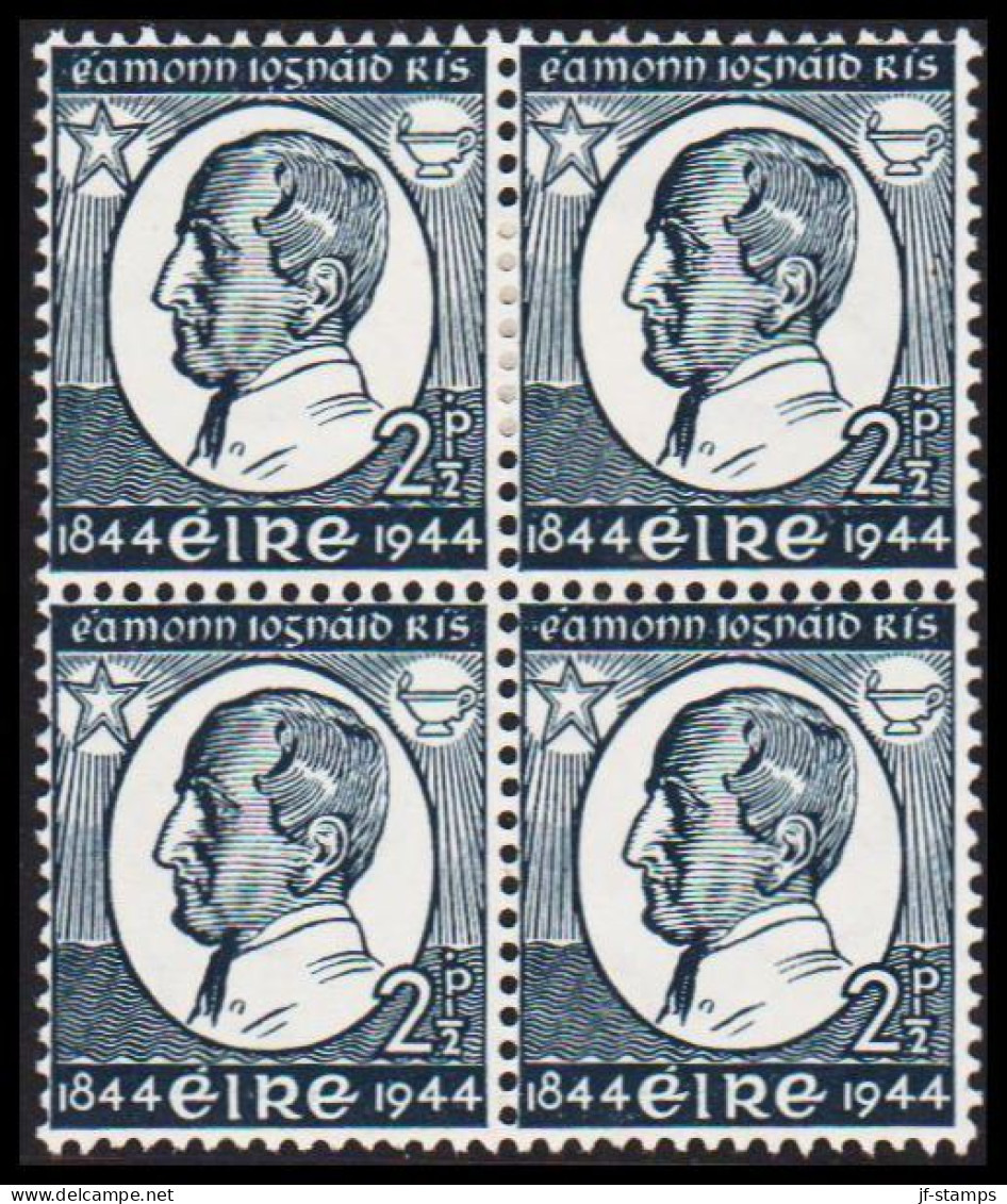 1944. EIRE.  William Rowan Hamilton In 4-block With 2 Stamps Never Hinged And 2 Stamps Hinged. (Michel 95) - JF542287 - Ungebraucht