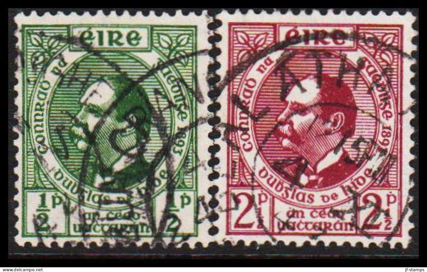 1943. EIRE.  Douglas Hyde, Irisch Dubhghlas De HÍde In Complete Set.  (Michel 89-90) - JF544514 - Gebraucht