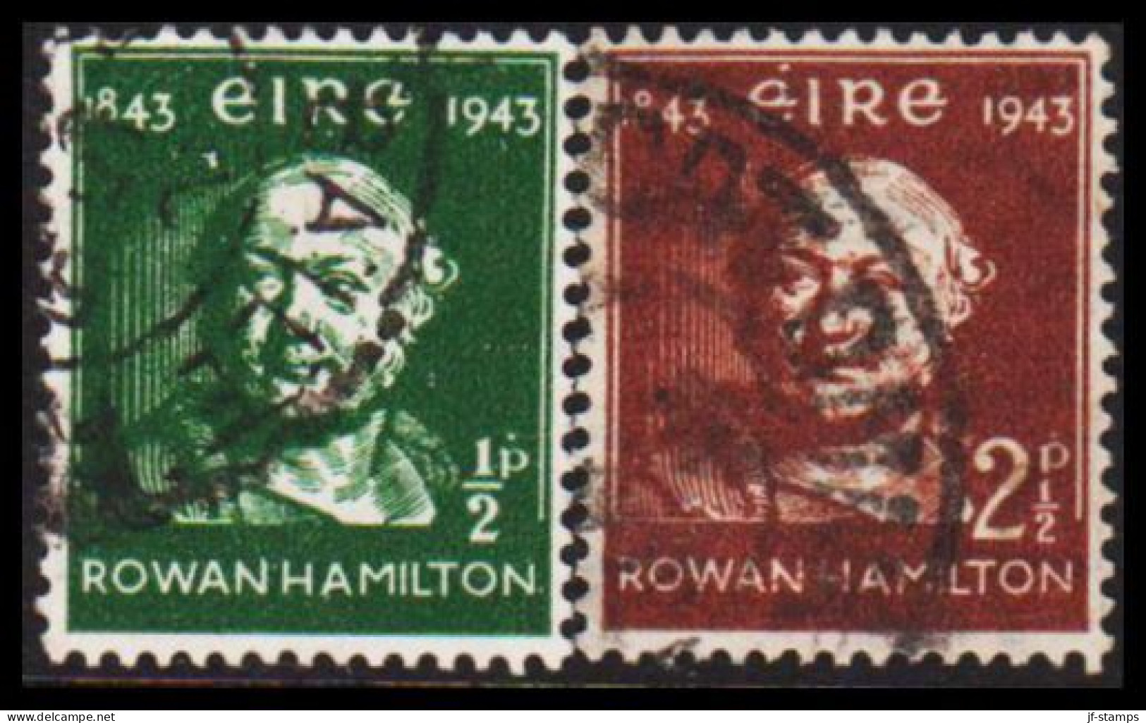1943. EIRE.  William Rowan Hamilton Complete Set (Michel 91-92) - JF544515 - Oblitérés