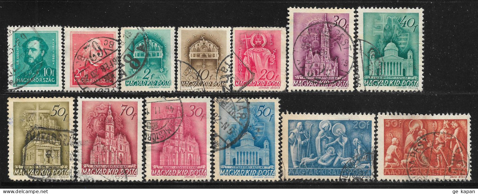 1932-1943 HUNGARY UNGARN MAGYAR LOT OF 13 USED STAMPS - Usati