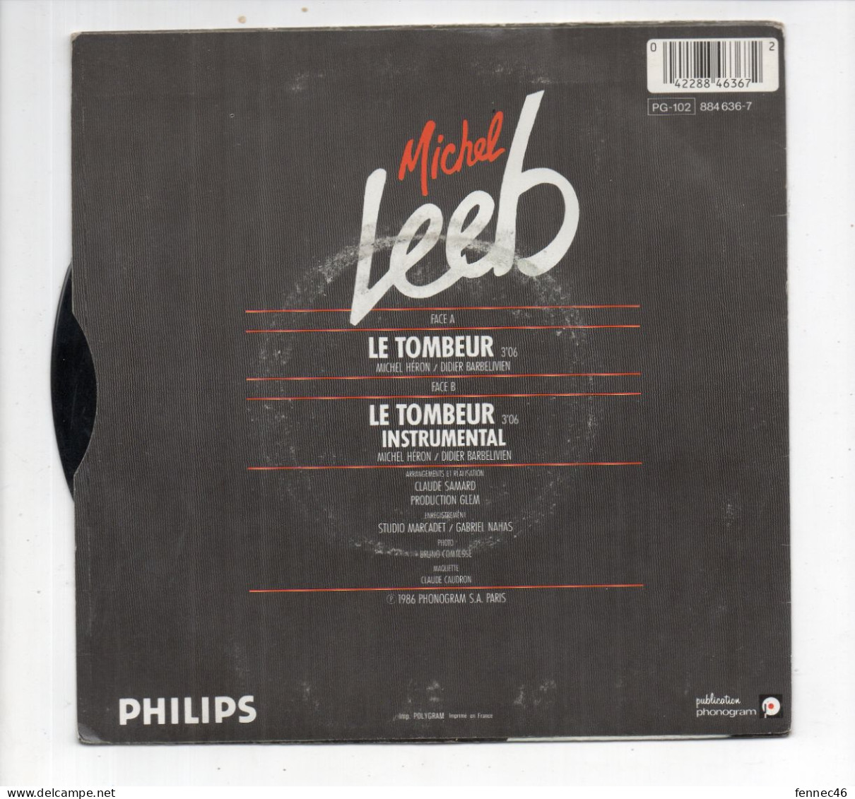 * Vinyle  45T -MICHEL LEEB - LE TOMBEUR / Instrumental - Humour, Cabaret