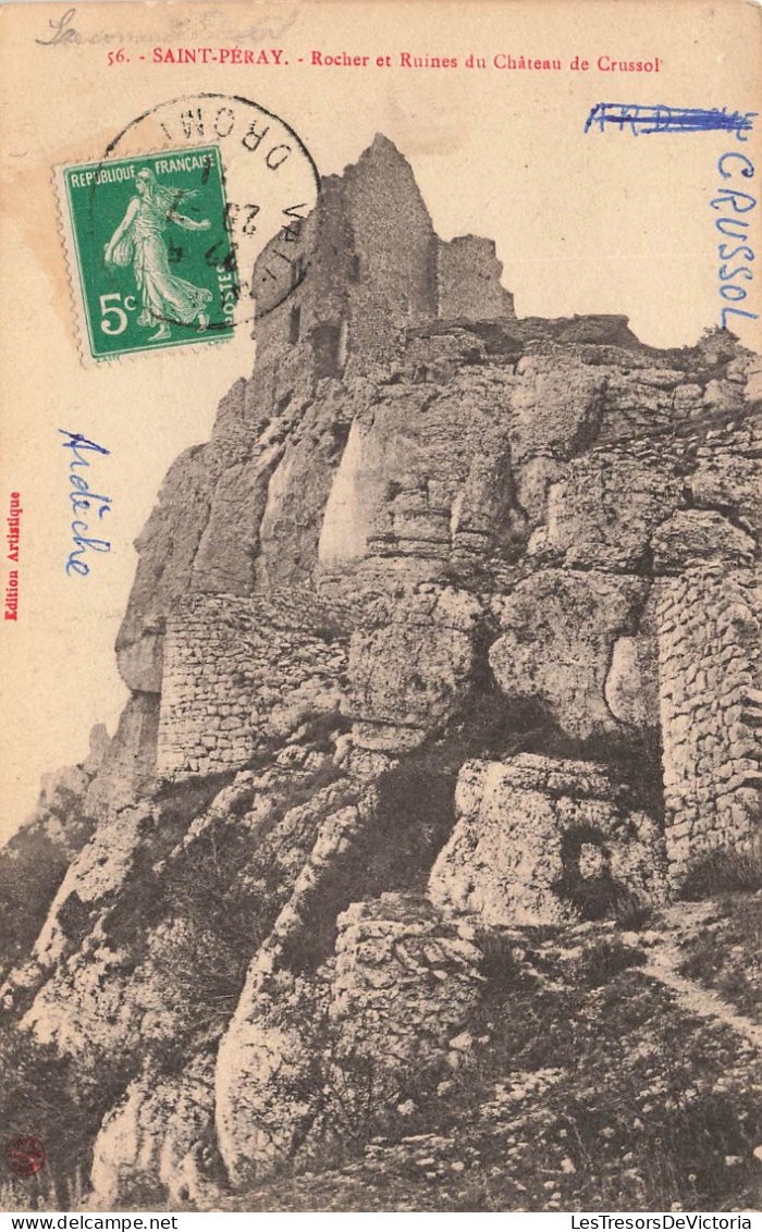 FRANCE - Saint Péray - Rocher Et Ruines Du Château De Crussol - Carte Postale Ancienne - Saint Péray