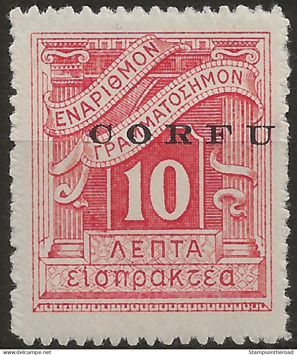 OICOSx1N - 1941 Occup. Italiana CORFU', Sass. Nr. 1, Segnatasse Nuovo Senza Linguella **/ Firmato - Corfu