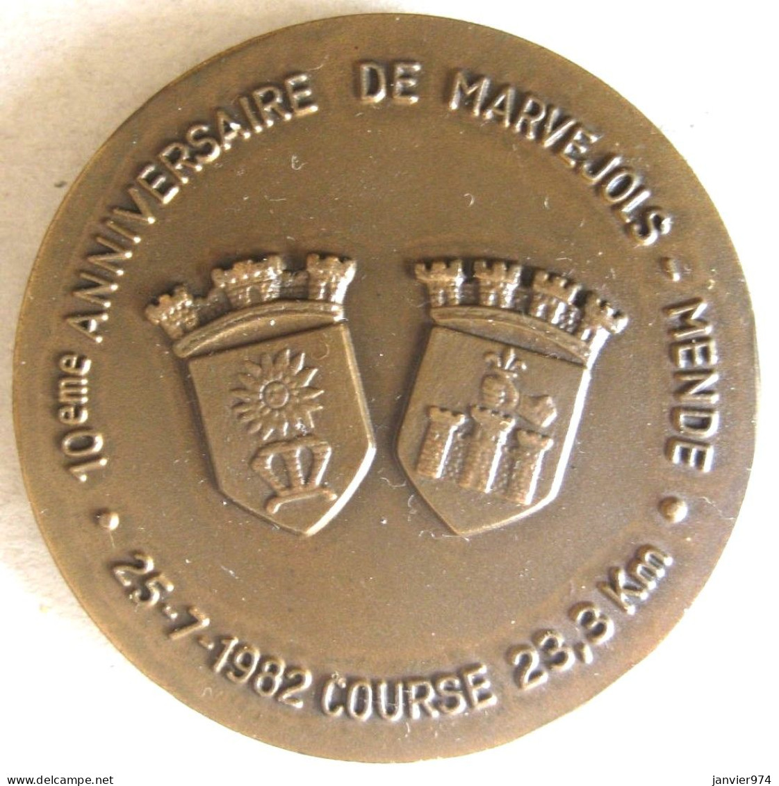 Médaille En Bronze 10 édition Du Semi-Marathon Marvejols - Mende 1982. D. CHAUVELIER - Altri & Non Classificati