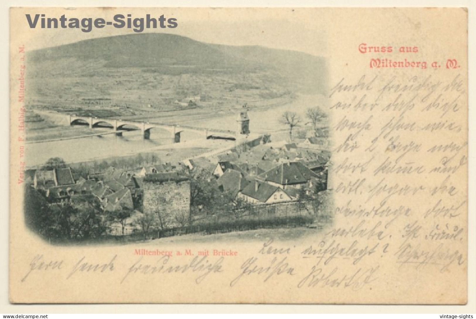 Miltenberg Am Main: Blick Auf Stadt Und Brücke (Vintage PC 1901) - Miltenberg A. Main