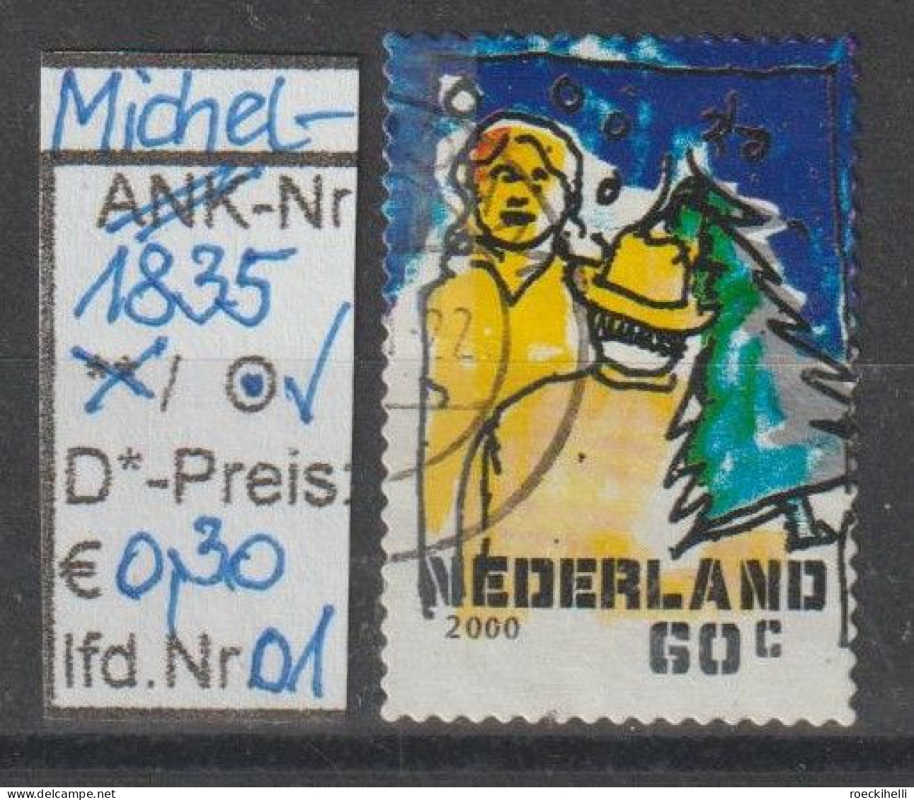 2000 - NIEDERLANDE - FM/DM "Dez.marken - Christbaumkauf" 60 C Mehrf. - S. Scan  (1835o 01-03 Nl) - Gebruikt