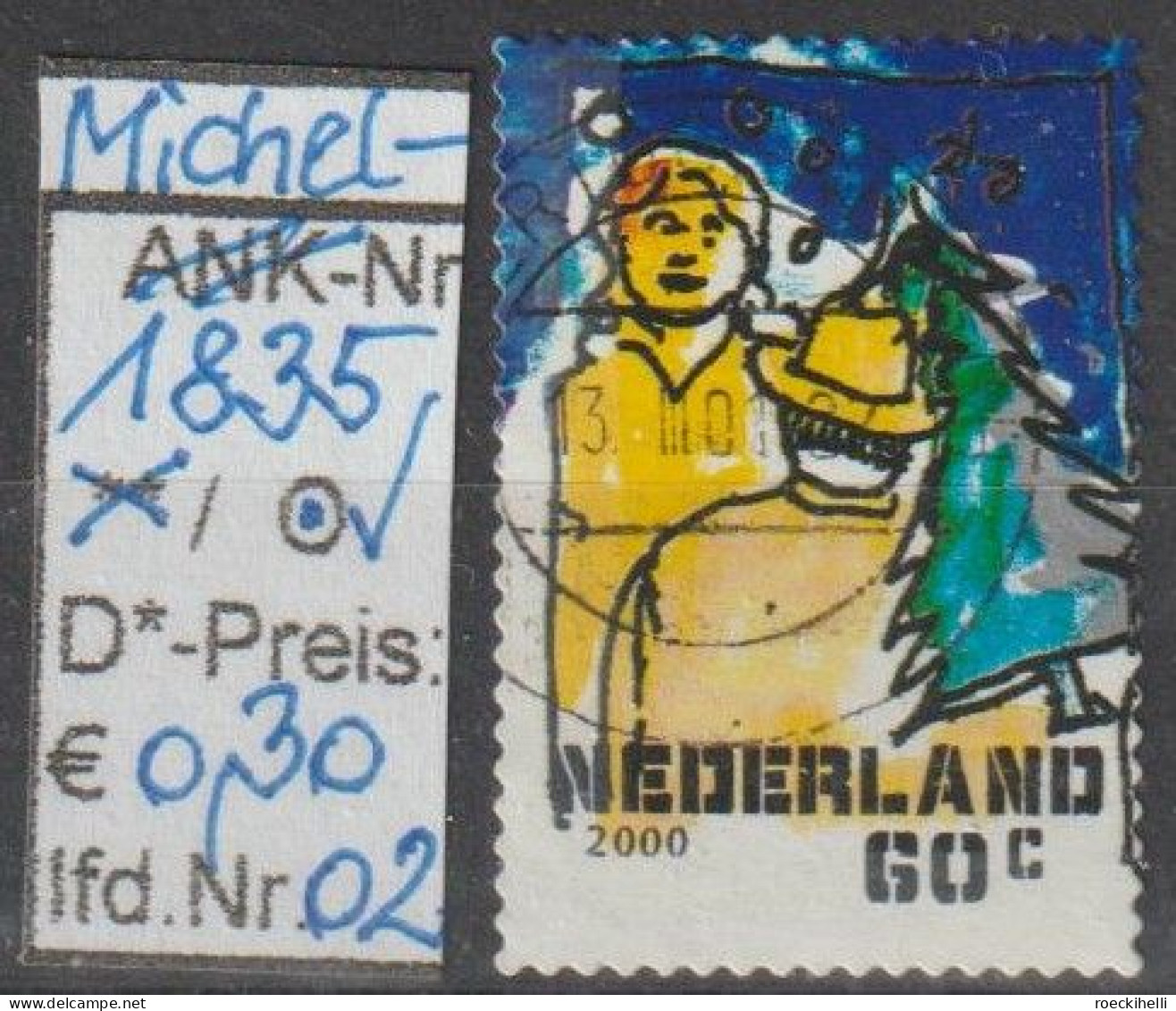 2000 - NIEDERLANDE - FM/DM "Dez.marken - Christbaumkauf" 60 C Mehrf. - S. Scan  (1835o 01-03 Nl) - Used Stamps