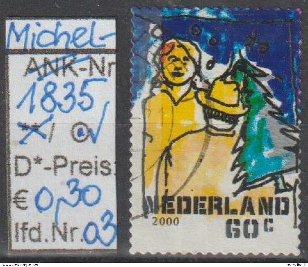 2000 - NIEDERLANDE - FM/DM "Dez.marken - Christbaumkauf" 60 C Mehrf. - S. Scan  (1835o 01-03 Nl) - Used Stamps