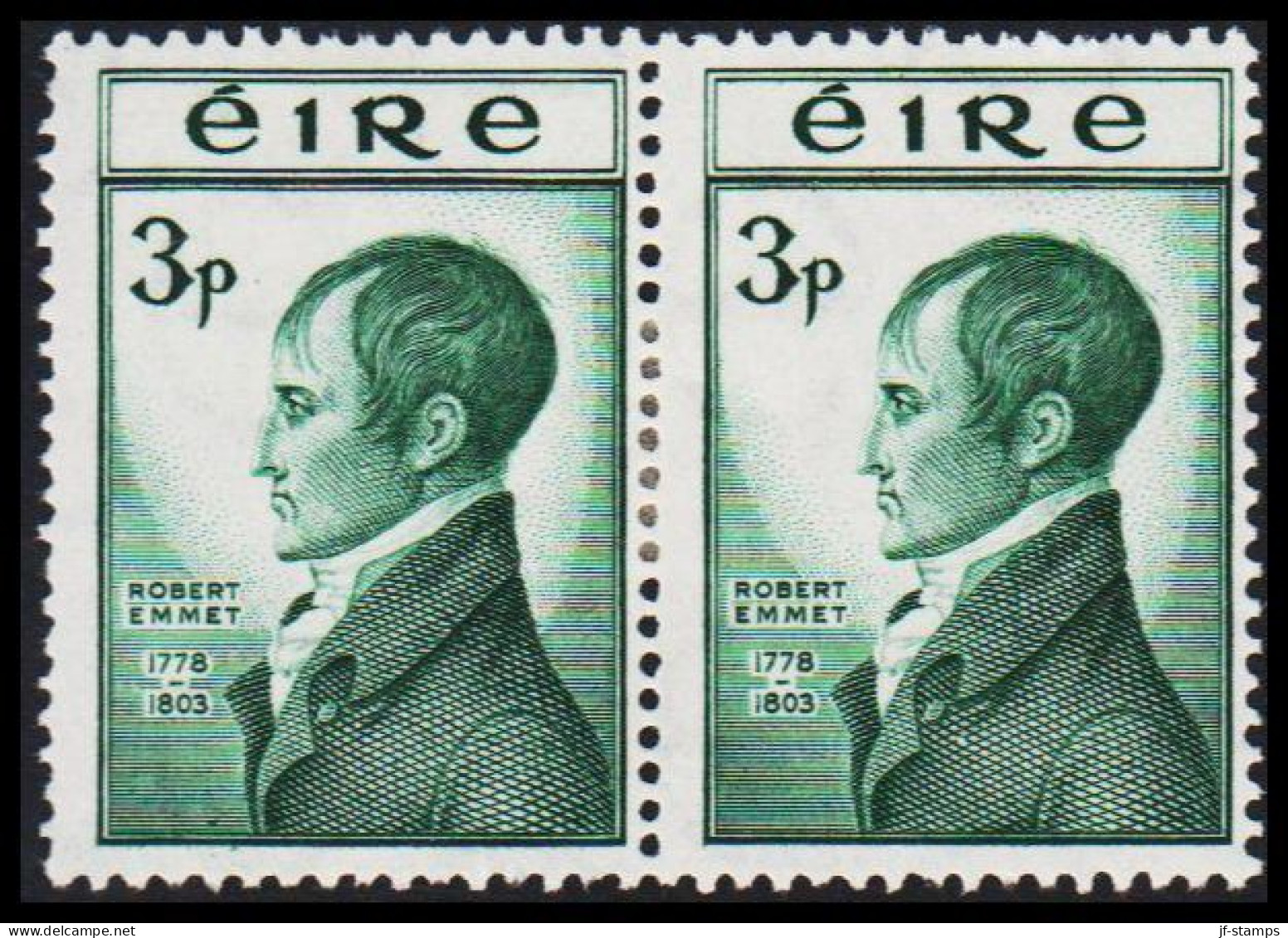1953. EIRE. Robert Emmet 3 P. In Pair Hinged. (Michel 118) - JF542255 - Unused Stamps