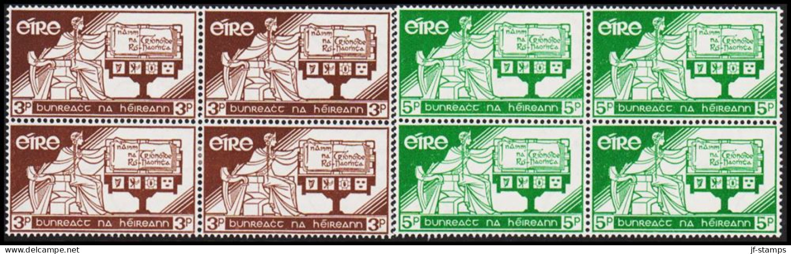 1958. EIRE.  Constitution Complete Set In 4-blocks With 2 Stamps Never Hinged And 2 Stamp... (Michel 140-141) - JF542267 - Neufs