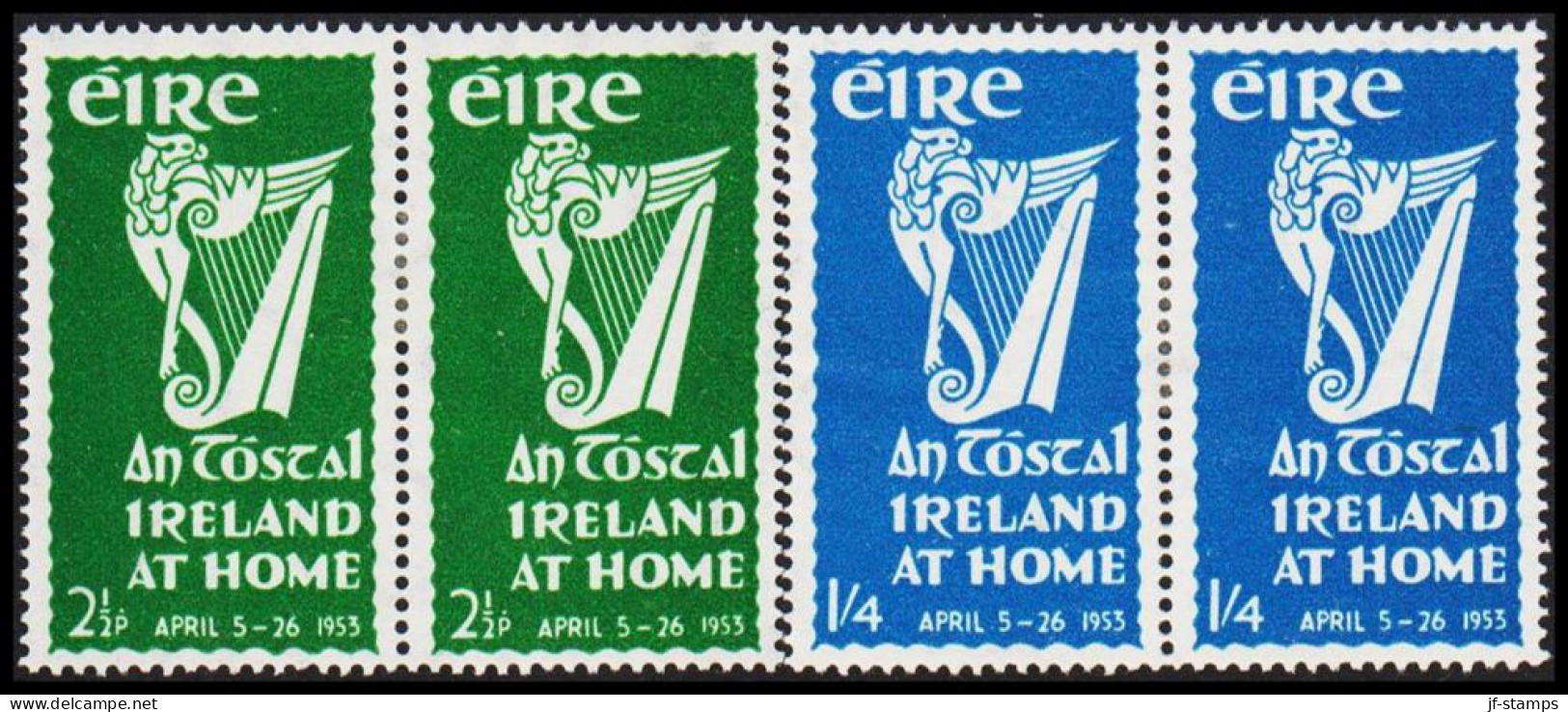 1953. EIRE. Ireland At Home Complete Set In Pair Hinged. (Michel 116-117) - JF542268 - Ongebruikt