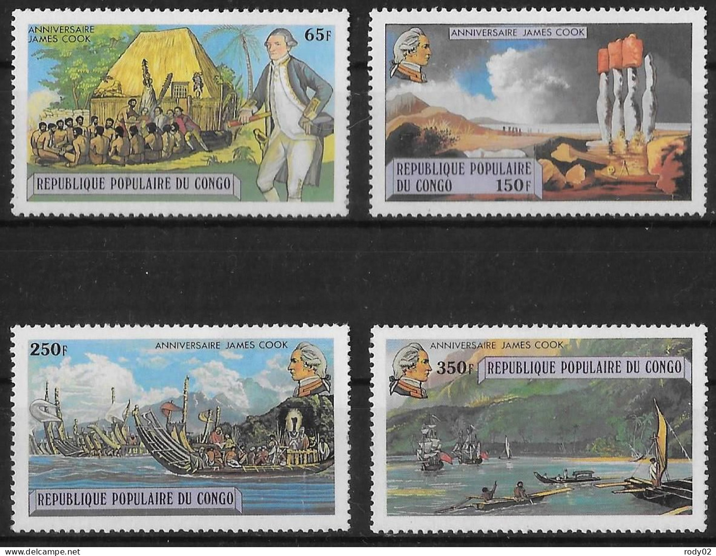 CONGO - CAPITAINE JAMES COOK - N° 534 A 537 - NEUF** MNH - Erforscher