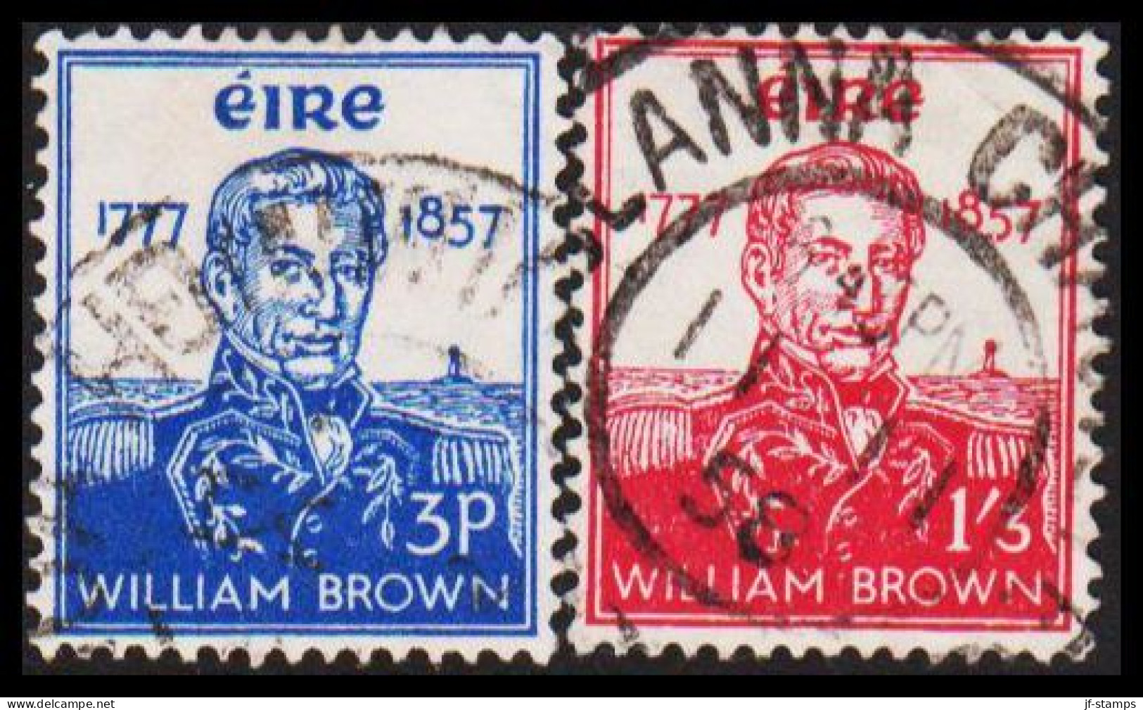 1957. EIRE. William Brown Complete Set Fine Cancels. (Michel 132-133) - JF544533 - Used Stamps
