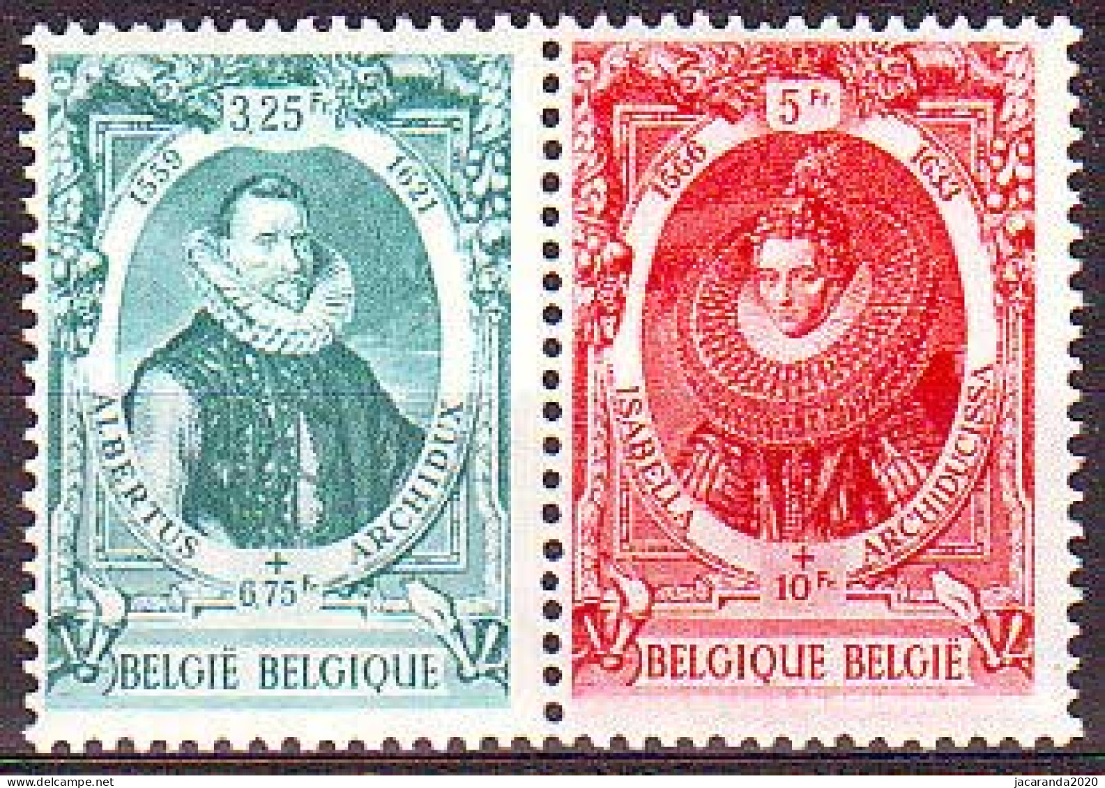 België 581A/82A ** - Historische Portretten - Albrecht - Isabelle - Unused Stamps