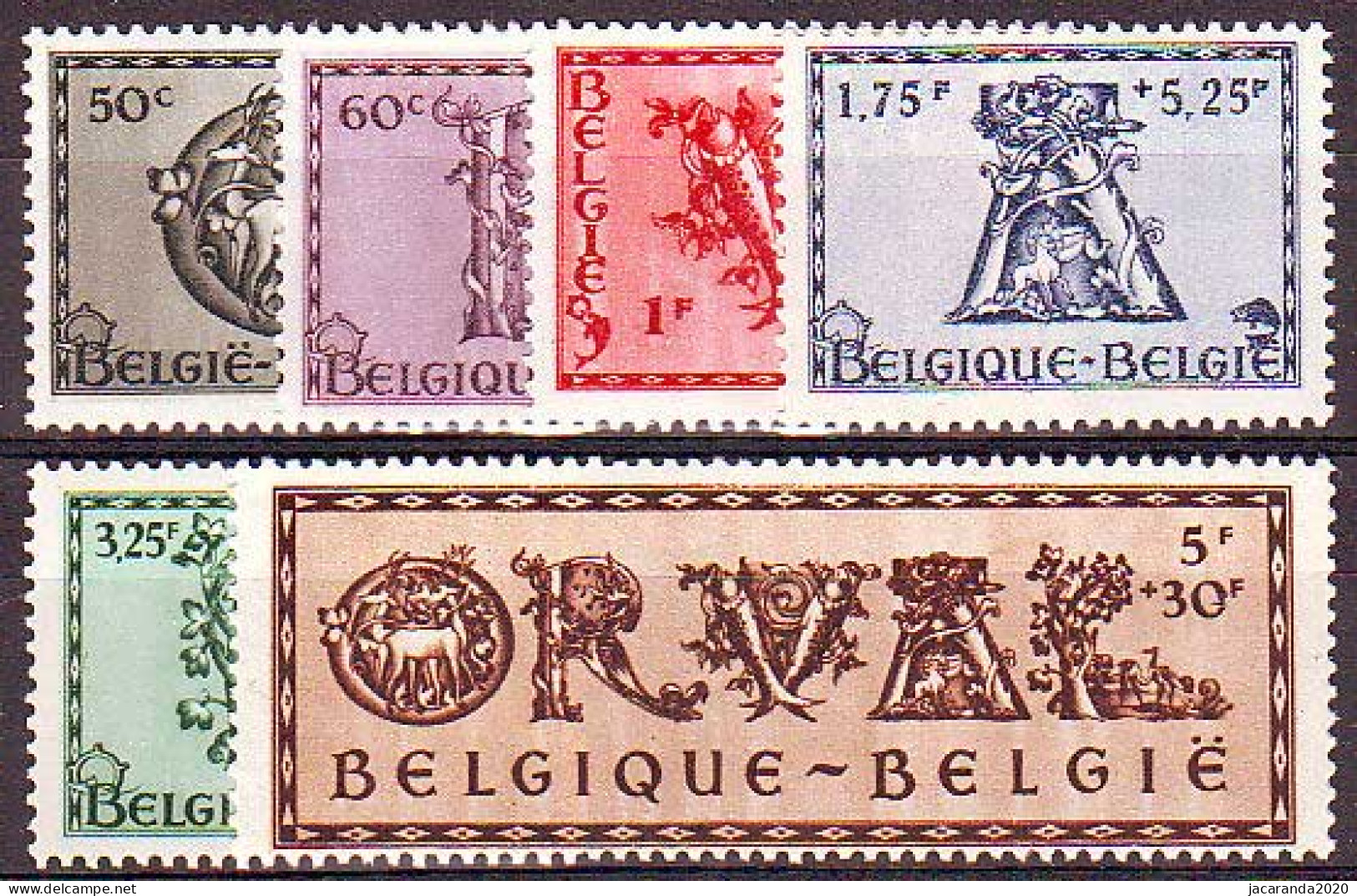 België 625/30 ** - Vijfde Orval - Sierletters - Lettrines - Unused Stamps