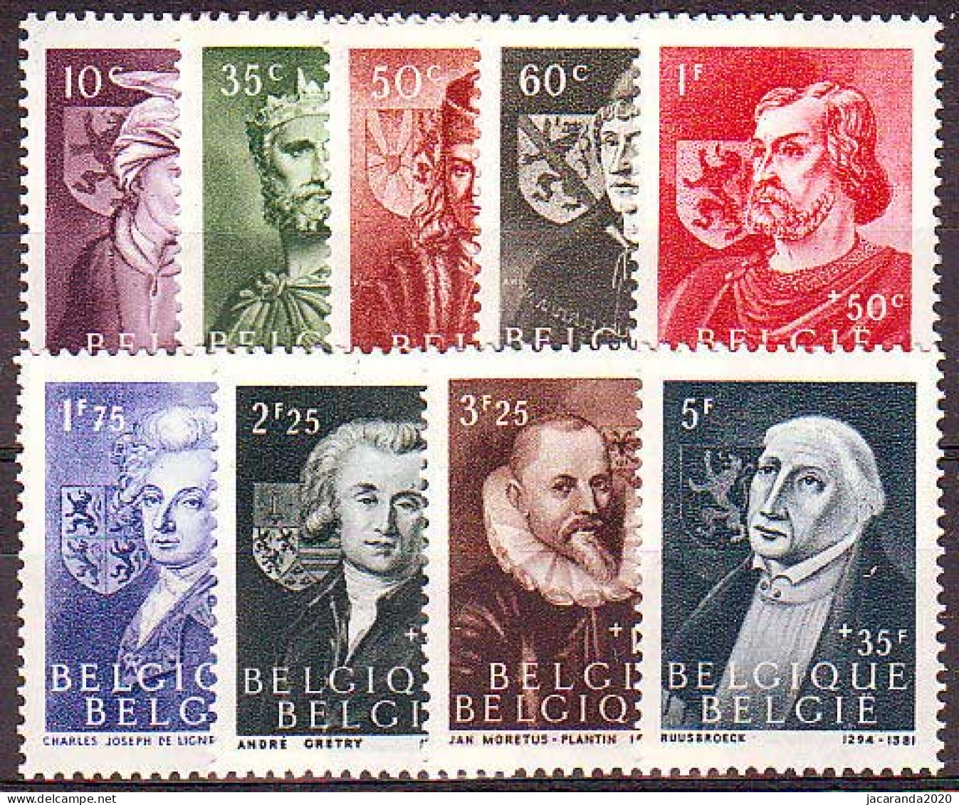 België 661/69 ** - Portretten - Van Eyck - G. Van Bouillon - André Grétry - Jan Moretus Plantin - Jan Van Ruusbroeck - Unused Stamps