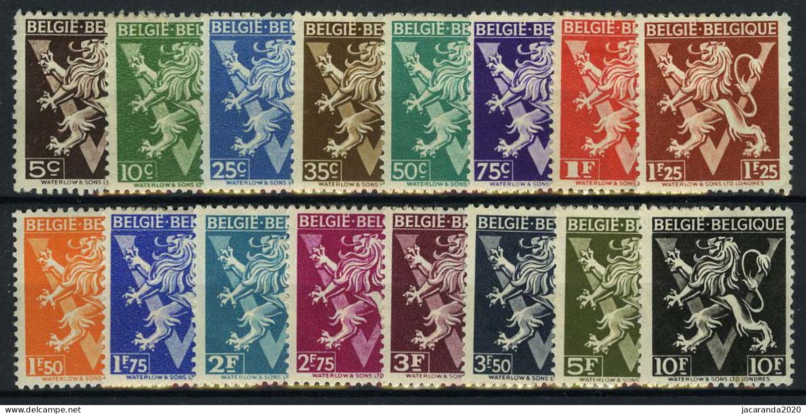 België 674A/689A * - Heraldieke Leeuw Met Grote "V" - "V" De Londres - NL-FR - Unused Stamps