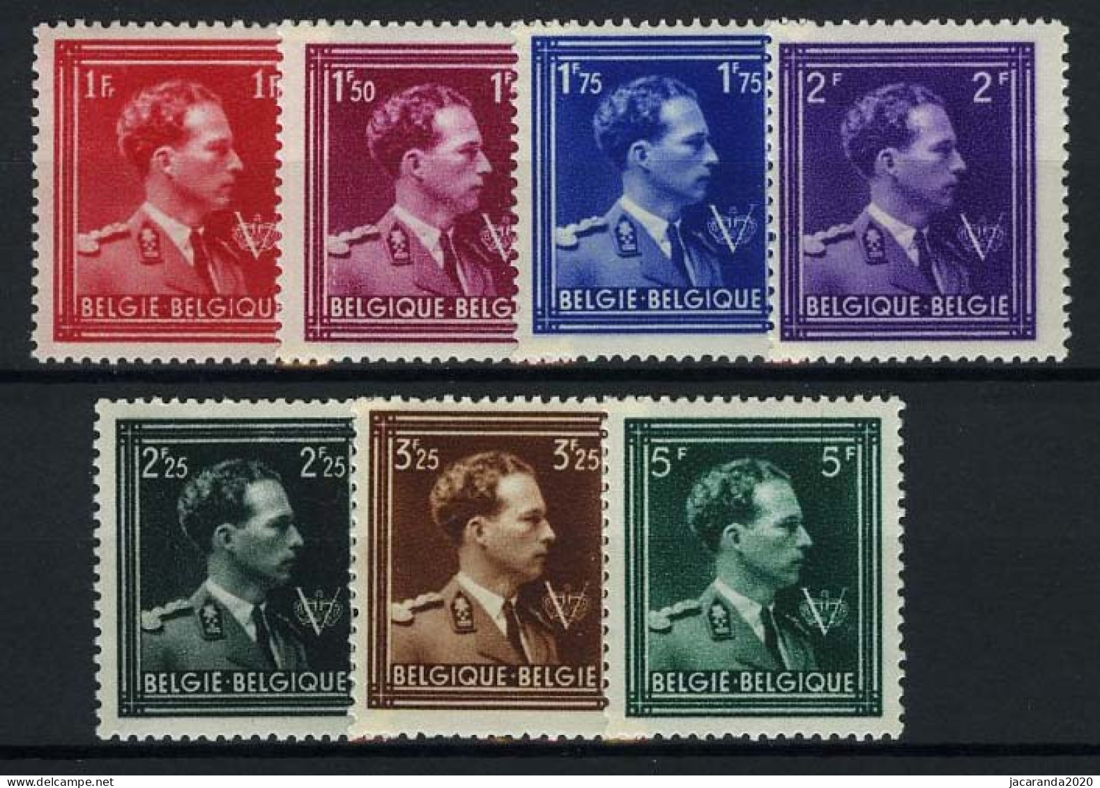 België 690/96 ** - Koning Leopold III - Met V En Kroon - Volledige Reeks 7w. - Unused Stamps