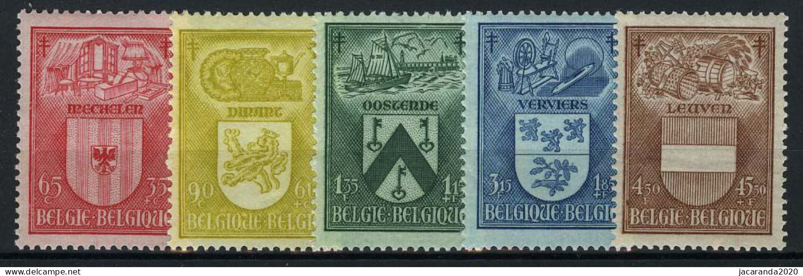 België 743/47 ** - Wapenschilden - Armoiries - Unused Stamps