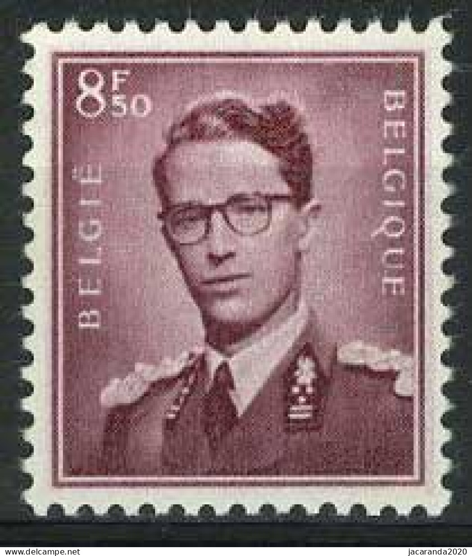 België 1072 ** - Koning Boudewijn - Roi Baudouin - Type Marchand - 8,50 Lilabruin - SUP - 1953-1972 Lunettes