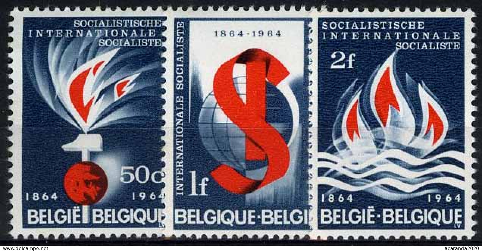 België 1290/92 - 100 Jaar Socialistische Internationale - Centenaire De L'Internationale Socialiste - Nuevos